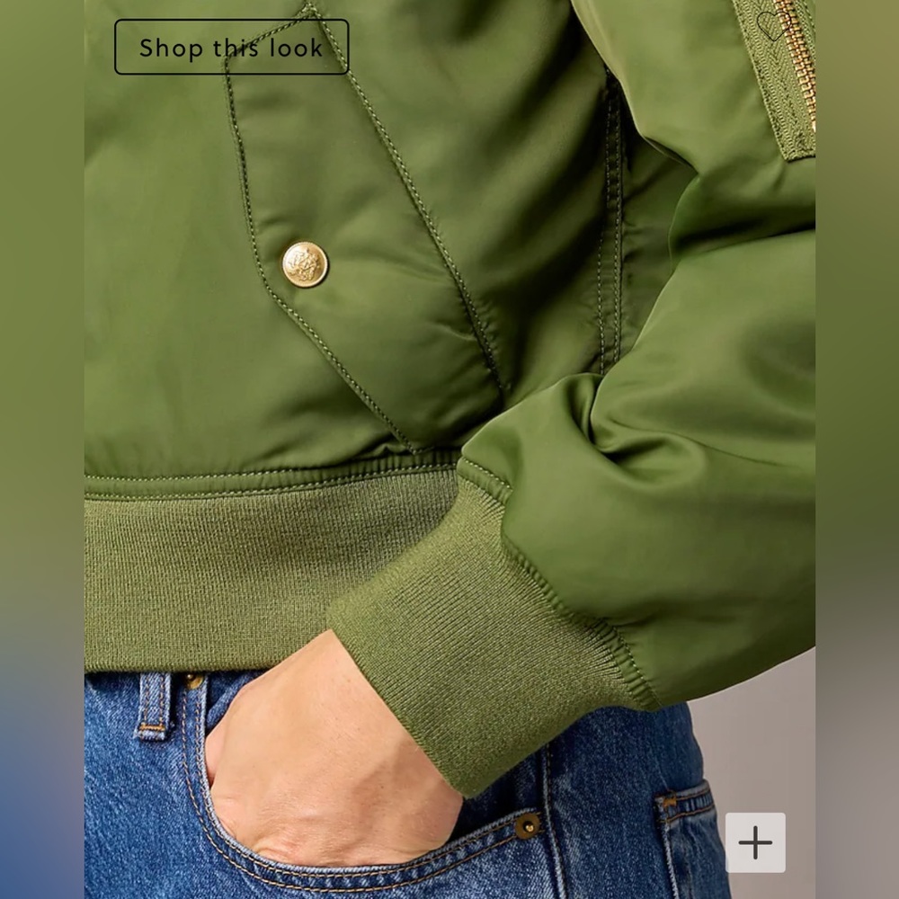 J. Crew Collection ruched bomber jacket in lightweight shiny nylon NWT Size S - Picture 3 of 8